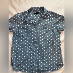 Tommy Hilfiger Casual Blue and White Polka Dot Shirt